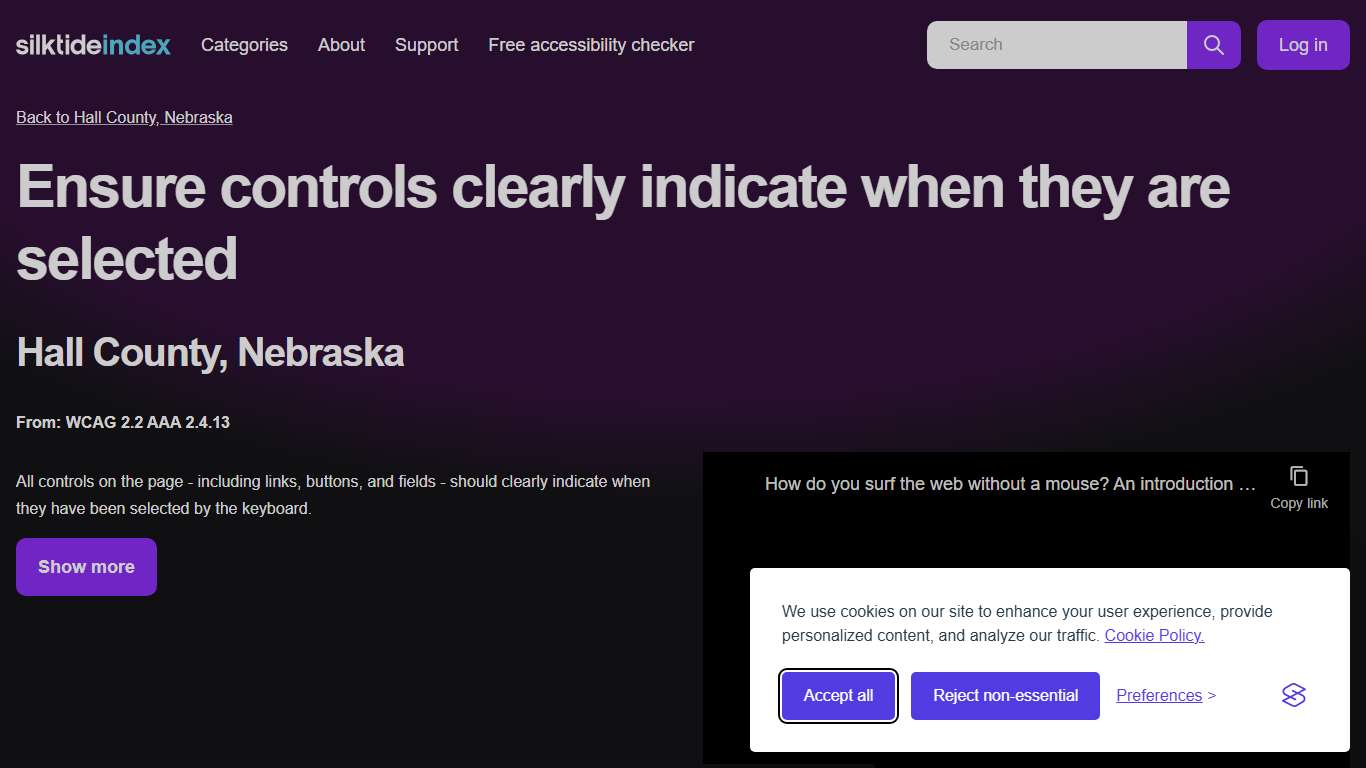 Silktide Index - Ensure controls clearly indicate when they are selected